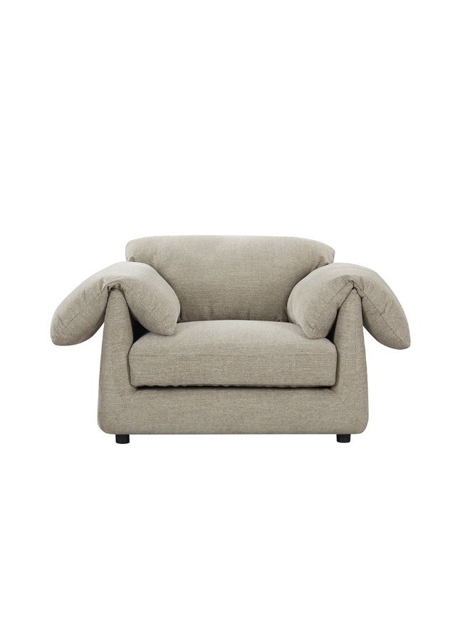 DANUBE HOME Khiara 1 Seater Fabric Sofa  | Armchair  | Modern Design Single Seater Accent Chair | Comfortable Living Room Furniture L133xW97xH80cm - Grey - Image 2