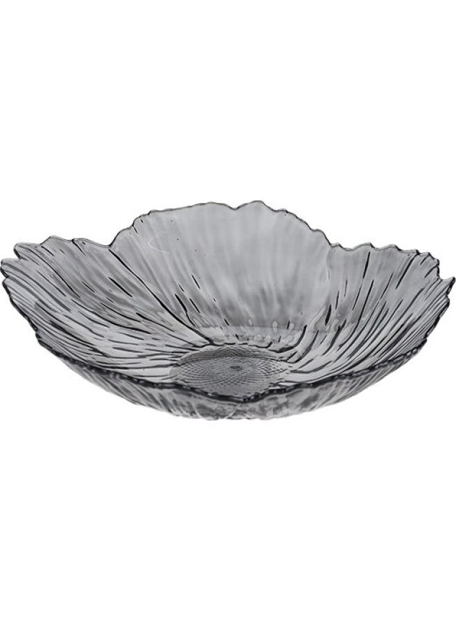 Caizhi Fruit Plate, Home Living Room Luxury, Candy Nuts Snacks Dried Fruit Storage Tray, Transparent Gray Ice Fruit Plate Cz6856 - Image 1