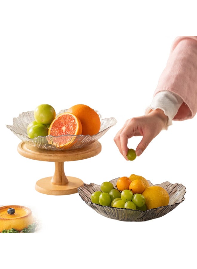Caizhi Fruit Plate, Home Living Room Luxury, Candy Nuts Snacks Dried Fruit Storage Tray, Transparent Gray Ice Fruit Plate Cz6856 - Image 2