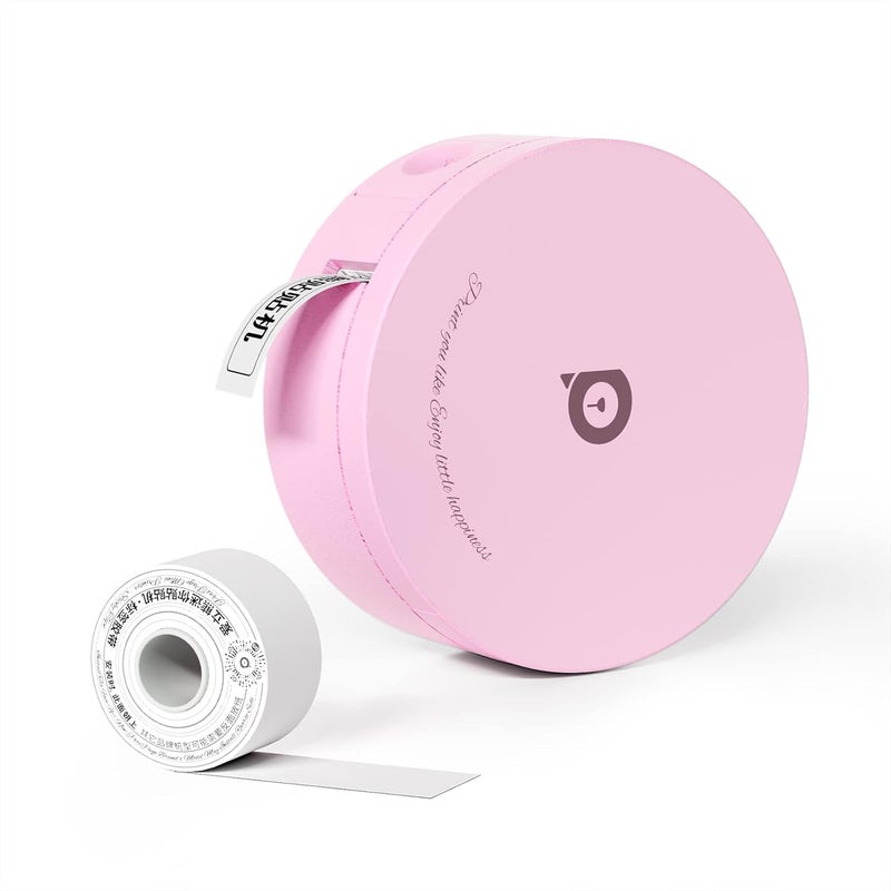 PeriPage L1 Labeler, Portable Bluetooth Label Printer, Small Smart Handheld Mini Labeler, Compatible with iOS and Android, with Tape, Ink Free, Rechargeable, Multiple Template Font Icons (Pink) - Image 1