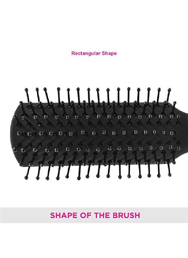 Vega - Mini Flat Brush With Wooden Colored Handle And Black Colored Brush Head - Image 1
