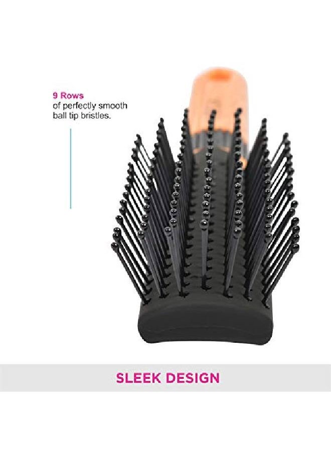 Vega - Mini Flat Brush With Wooden Colored Handle And Black Colored Brush Head - Image 1