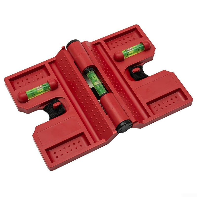 Adjustable Post Level with 3 Vials for Metal Concrete Pipes Folding Plastic Tool with Elastic Strap Angle Meter - Image 5