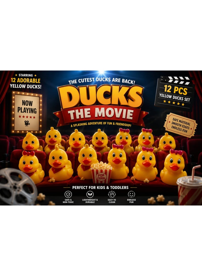 First Choice مجموعة بط استحمام مطاطية للأطفال من 12 قطعة – ألعاب حمام للأطفال والرُضع بتصاميم متعددة – ألعاب طافية وآمنة للماء وممتعة أثناء الاستحمام - Image 2