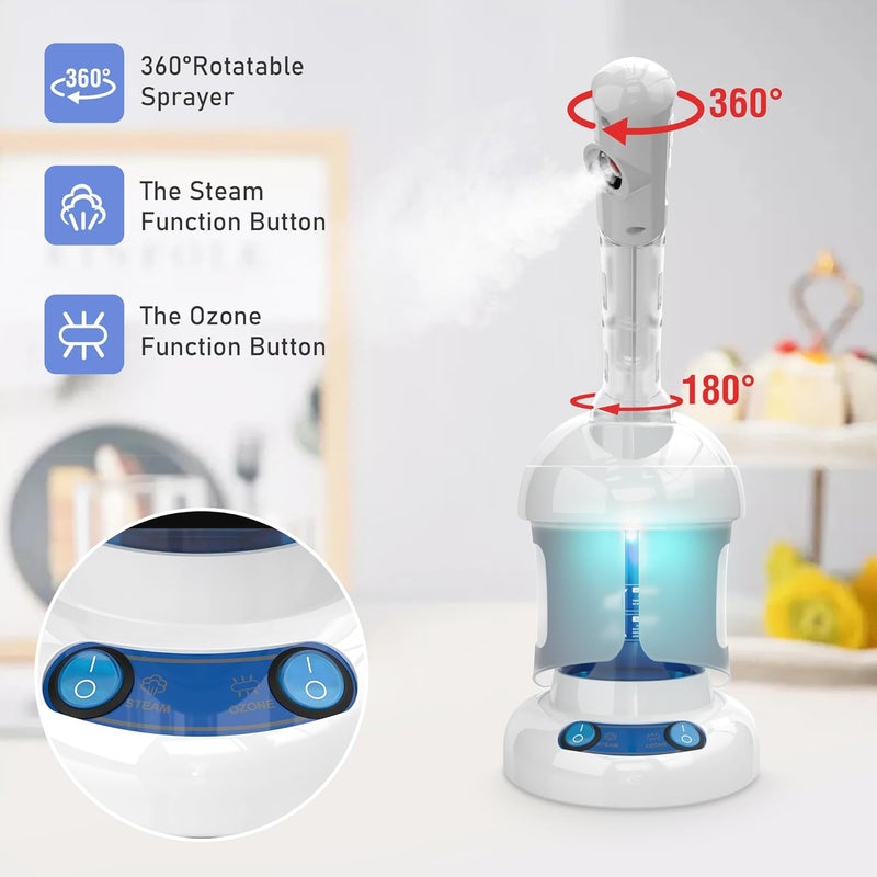 Kingsteam Facial Steamer - Ozone Steamer with Extendable Arm - Professional Nano Ionic Facial Steamer for Deep Cleaning - Portable for Personal Care Use at Home or Salon - Image 4