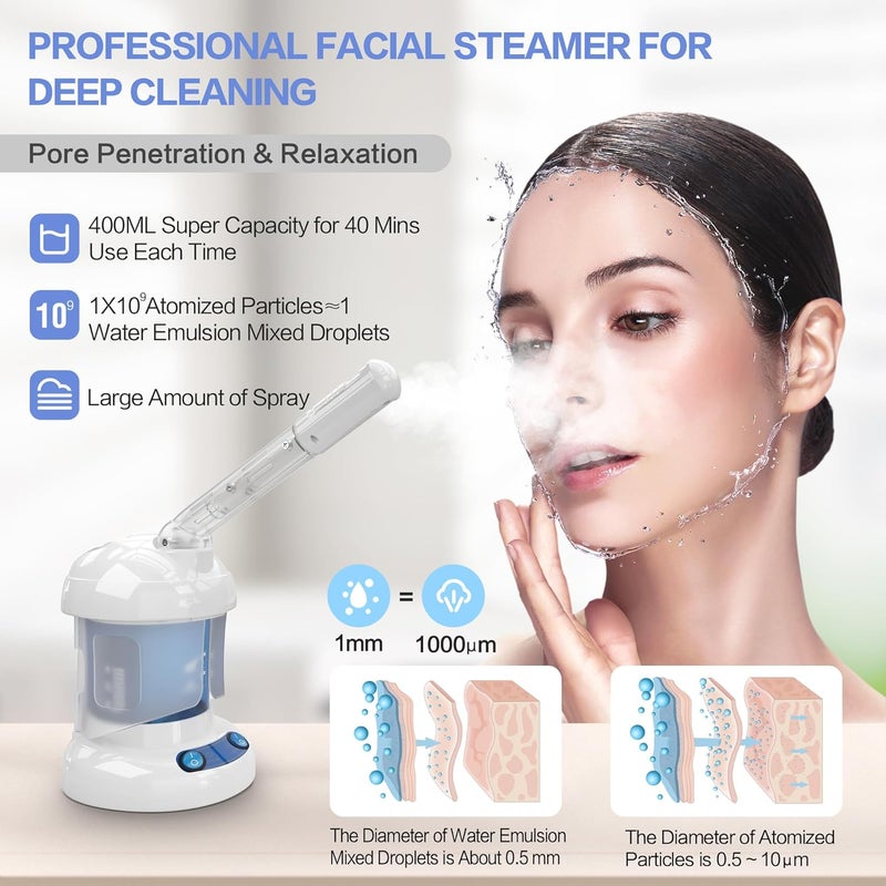Kingsteam Facial Steamer - Ozone Steamer with Extendable Arm - Professional Nano Ionic Facial Steamer for Deep Cleaning - Portable for Personal Care Use at Home or Salon - Image 3