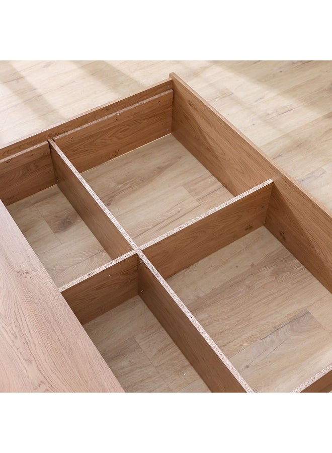 DANUBE HOME طقم سرير ملكي جديد 180x200 مع طاولة جانبية، خزانة، مرآة وكرسي - أثاث غرفة نوم من خشب البلوط - أطقم غرف نوم ملكية أنيقة لتزيين المنازل الحديثة - ضمان لمدة 2 سنة - ماليزيا - Image 5