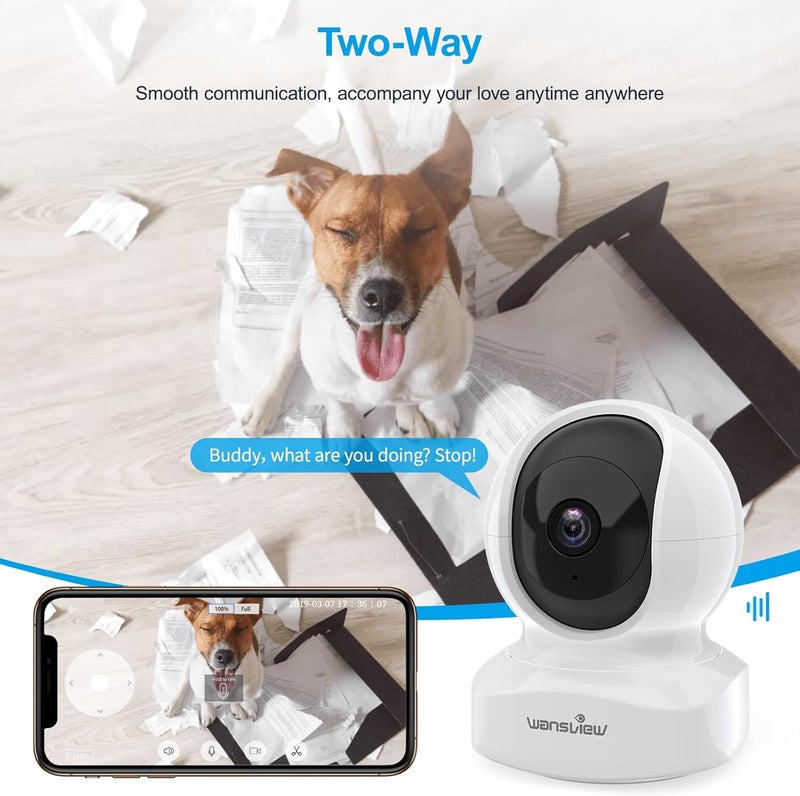 wansview Home Security Camera, Baby Camera,1080P HD Wireless WiFi Camera for Pet/Nanny, Motion Alerts, 2 Way Audio, Night Vision, Compatible with Alexa Echo Show, with TF Card Slot and Cloud - Image 4
