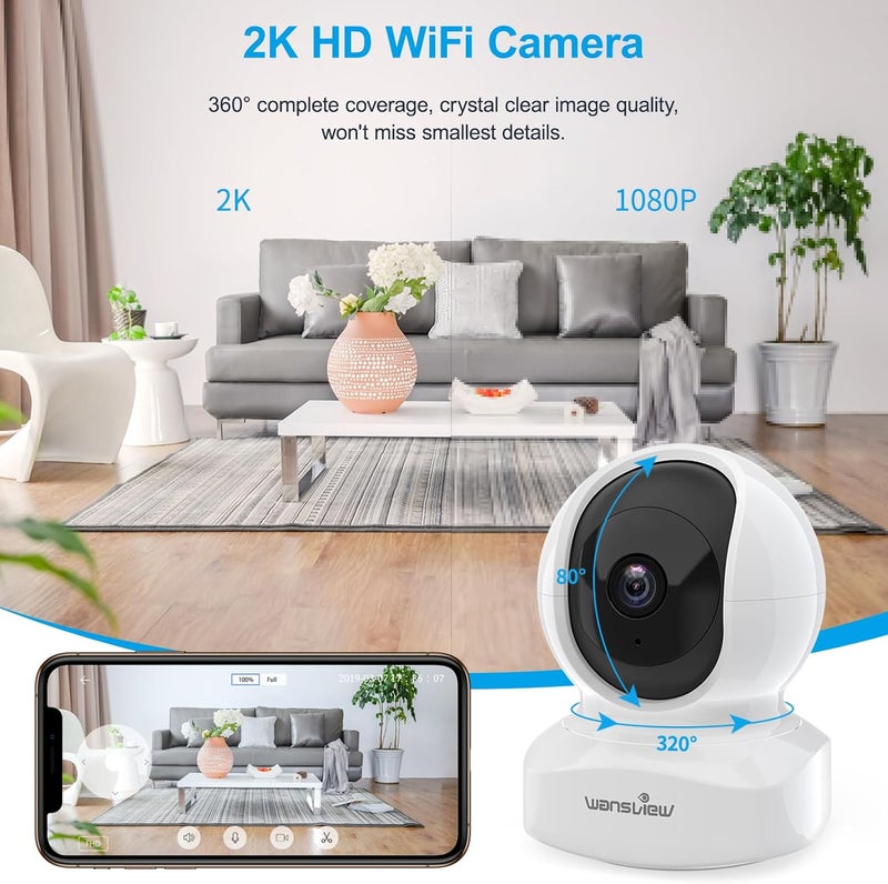 wansview Home Security Camera, Baby Camera,1080P HD Wireless WiFi Camera for Pet/Nanny, Motion Alerts, 2 Way Audio, Night Vision, Compatible with Alexa Echo Show, with TF Card Slot and Cloud - Image 3