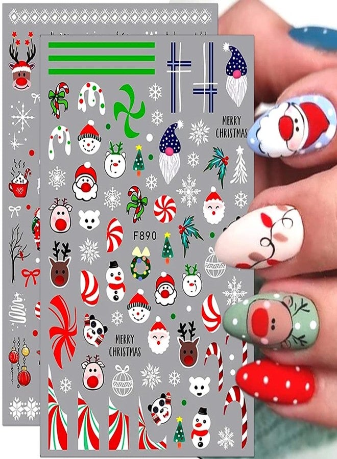 Tyemp Christmas Nail Stickers, Christmas Nail Art Decals Snowflakes Snowmen Santa Claus Reindeer Bell Xmas Nail Design 3D Self-Adhesive Winter Nail Decals for Women Girls(5 Sheets) - Image 5