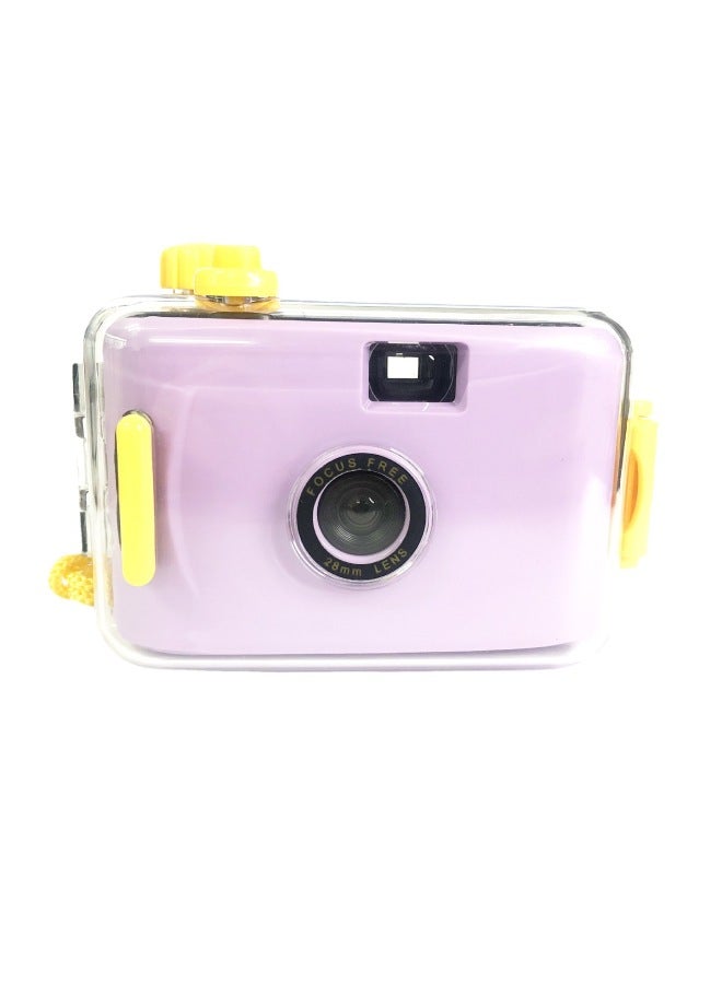 White Yellow Shell Film Camera Fool Vintage Film Waterproof Under Photo Photography Birthday Creative Artistic Gift-Color:Purple Yellow Shell  - Image 1