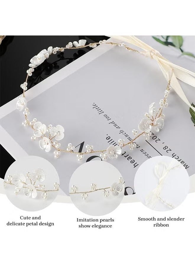 Flower Girl Headpiece, Pearl Wedding Headband Hair Accessories, For Birthday Party Photography Wedding - Image 3