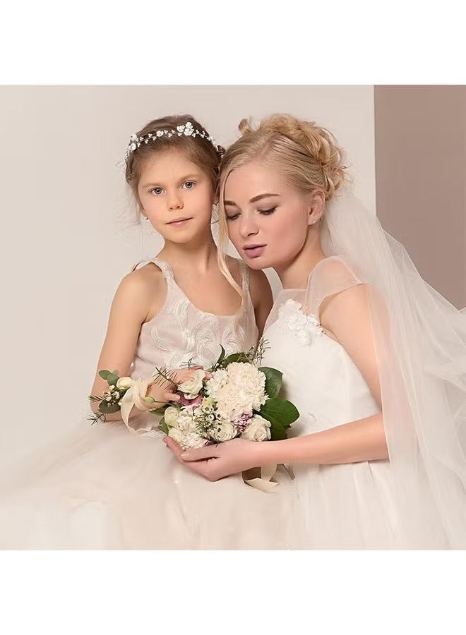 Flower Girl Headpiece, Pearl Wedding Headband Hair Accessories, For Birthday Party Photography Wedding - Image 5