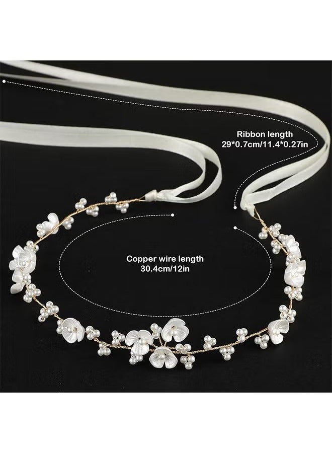 Flower Girl Headpiece, Pearl Wedding Headband Hair Accessories, For Birthday Party Photography Wedding - Image 2