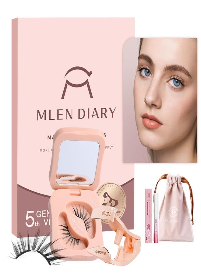 ملين دايري رموش مغناطيسية مع أداة تطبيق، رموش طبيعية قابلة لإعادة الاستخدام، مغناطيس ناعم، بدون كحل، خفيفة الوزن وخالية من الغراء، مقاومة للماء، سهلة الارتداء، لا حاجة لمزيل مكياج (نمط حورية البحر) - Image 1