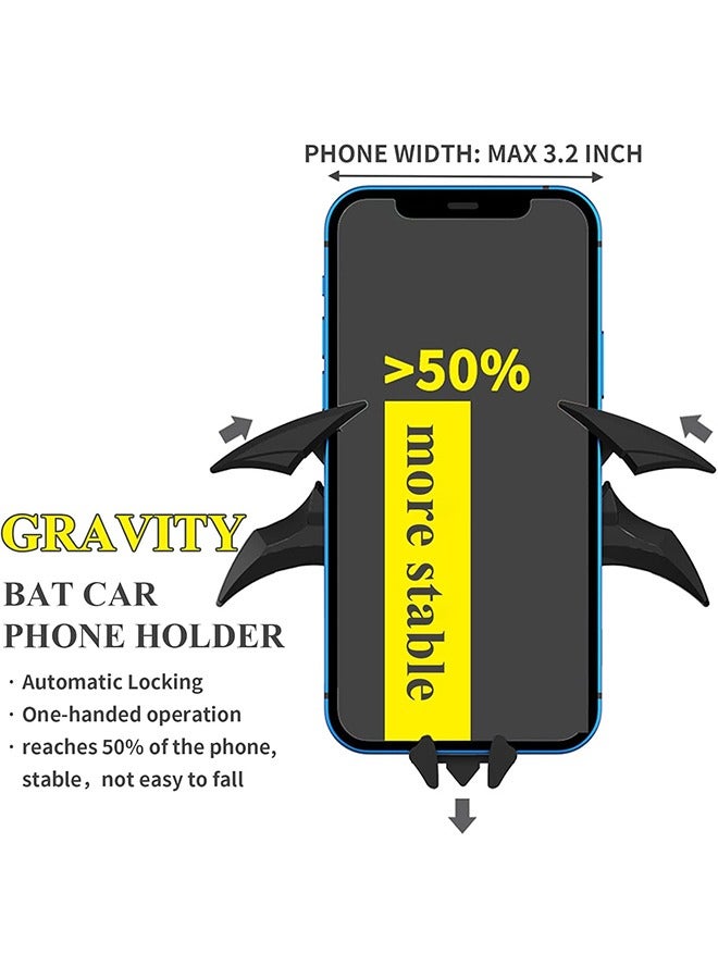 Bat Phone Holder for Car, Car Vent Bat Mount Cool Car Accessories Car Gifts for Men Universal Cell Phone Holder Bat Decorations Collectibles Gravity Automatic Locking Hands Free - Image 3