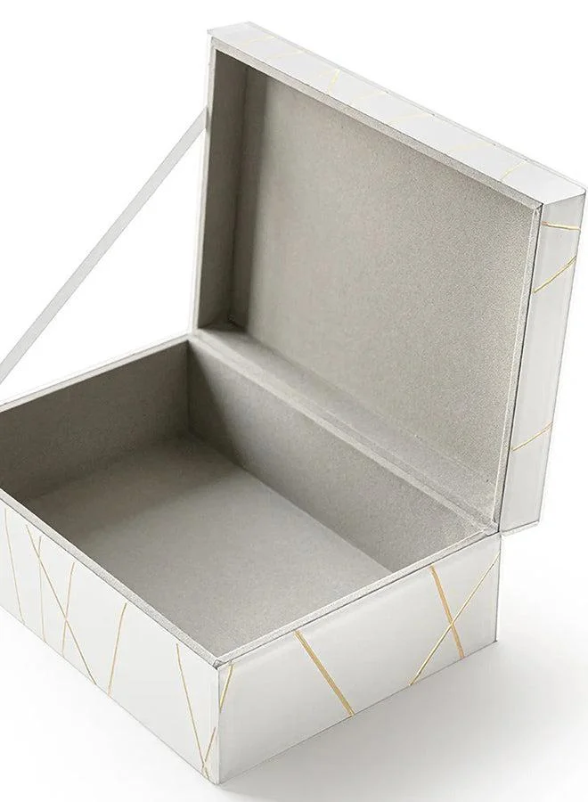 KNOT HOME Gilda Cornell Bevelled Glass Box with Gold Accents Knot Home Designer Accessory for Bedroom Living Dining Room Office Area Décor