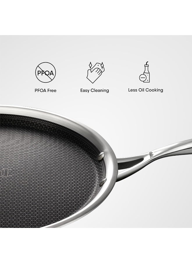 Stahl طاسة دوسا ستال أرتيزان هايبرد ثلاثية الطبقات، طاسة دوسا بقاعدة تحريض، مقلاة غير لاصقة، مقاومة للخدش من الفولاذ المقاوم للصدأ، 30 سم - Image 5