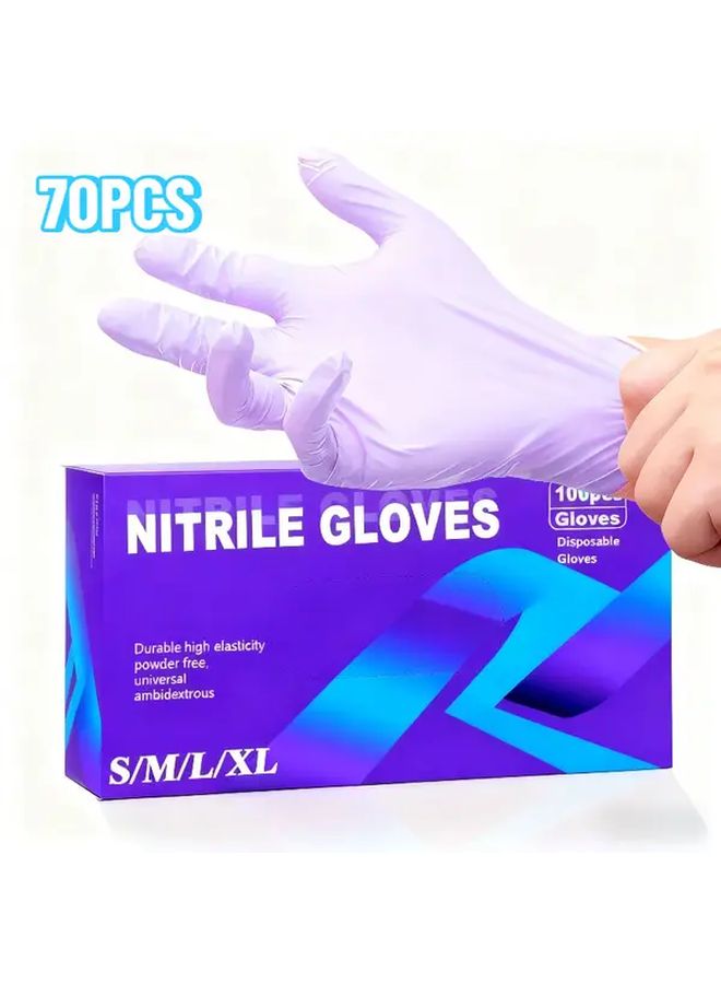 70 Pcs Light Purple Nitrile Composite Gloves Multi Purpose Household Cleaning Size L - Image 2