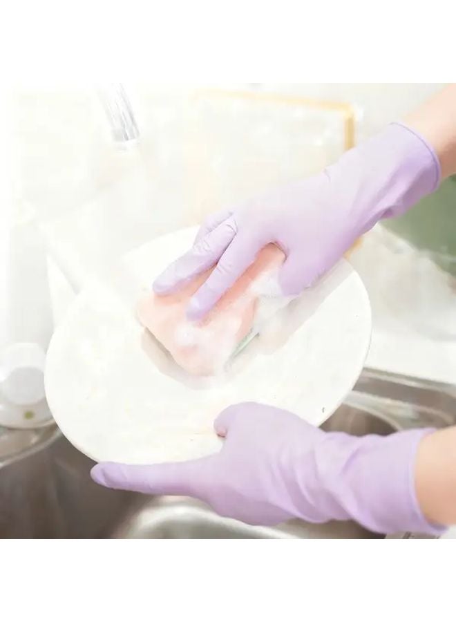 70 Pcs Light Purple Nitrile Composite Gloves Multi Purpose Household Cleaning Size L - Image 5