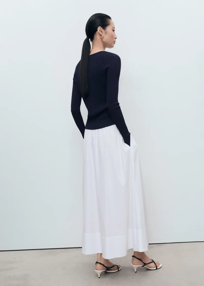 مانجو V-neck ribbed knit sweater