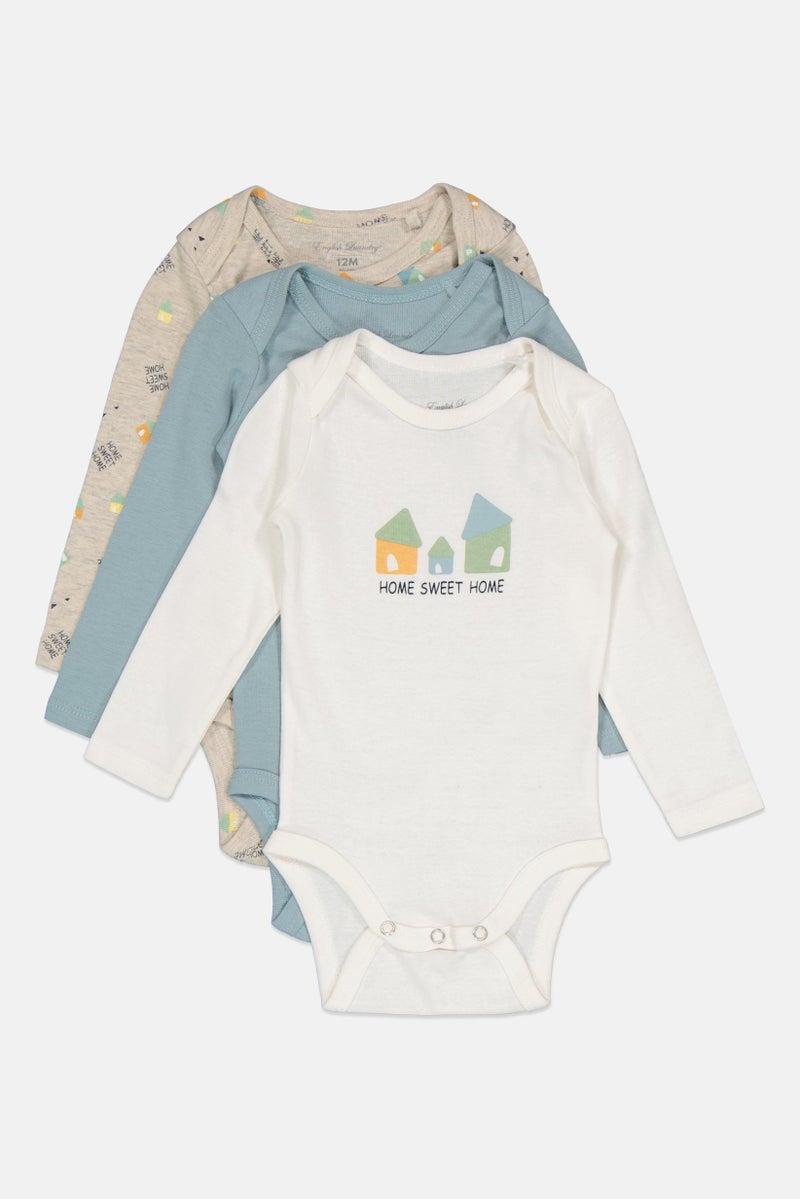 English Laundry Toddlers Boy 3 Piece Long Sleeve Allover Print Bodysuits, Multicolor - Image 4