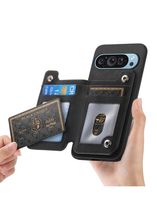 S-TOP Case For Google Pixel 9 Pro XL Retro MagSafe Zipper Wallet Card Bag Back Phone Case - Image 4