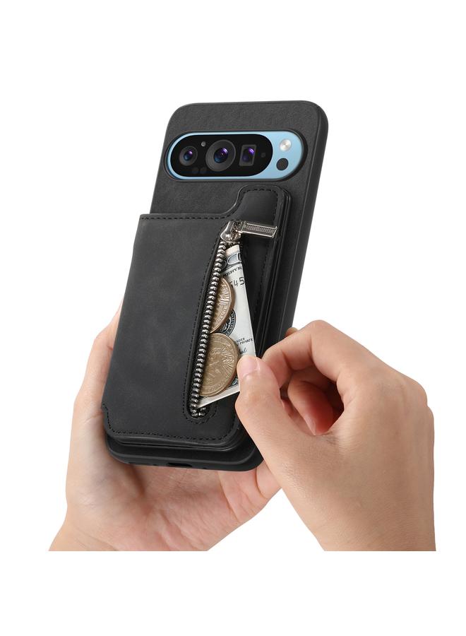 S-TOP Case For Google Pixel 9 Pro XL Retro MagSafe Zipper Wallet Card Bag Back Phone Case - Image 5