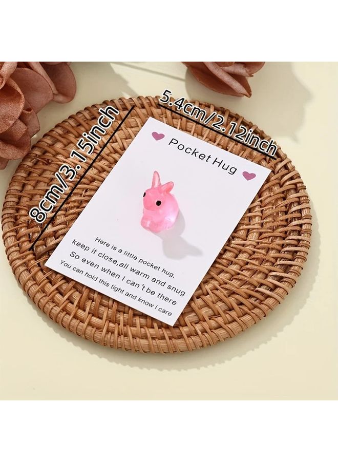 10pcs Glow In The Dark Easter Bunny Pocket Hugs With Inspirational Cards Random Color - Image 4