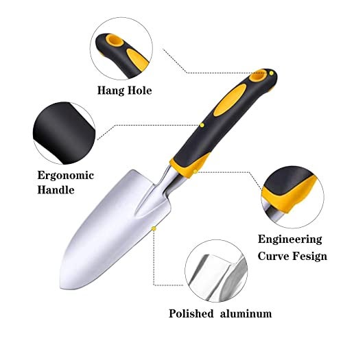 Cuayaes Garden Trowel Hand Shovel, Small Gardening Tools Aluminum Heavy Duty Garden Spade with Ergonomic Handle for Digging, Weeding, Planting, Transplanting - Image 3