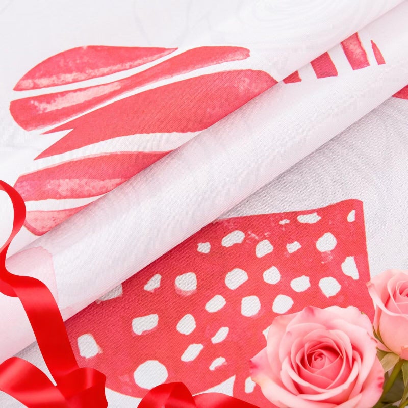 youleyar Valentine's Day Curtains for Living Room, 84 Inch Length Red Heart Rose Printed Pattern Curtain, Rod Pocket Window Drapes Decorations for Bedroom Dining Room Drapes, 52W x 84L - Image 5