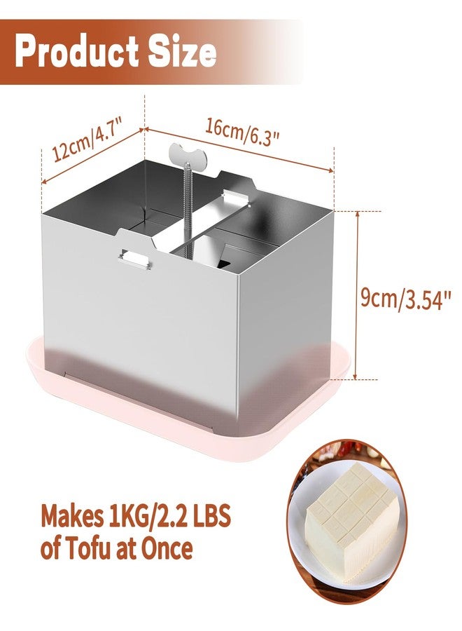 OUKENS Tofu Press Stainless Steel, paneer maker, DIY Tofu Maker Stainless Steel with Presser Towel & Drip Tray,for 2 Pounds Firm Tofu, Cheese, Paneer, Dishwasher Safe - Image 2