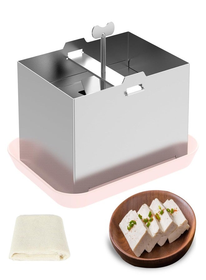 OUKENS Tofu Press Stainless Steel, paneer maker, DIY Tofu Maker Stainless Steel with Presser Towel & Drip Tray,for 2 Pounds Firm Tofu, Cheese, Paneer, Dishwasher Safe - Image 1