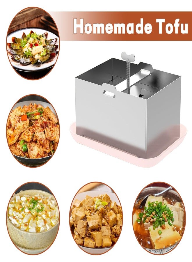 OUKENS Tofu Press Stainless Steel, paneer maker, DIY Tofu Maker Stainless Steel with Presser Towel & Drip Tray,for 2 Pounds Firm Tofu, Cheese, Paneer, Dishwasher Safe - Image 4