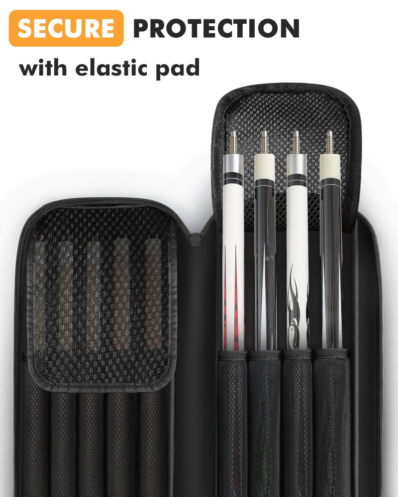 PEKREWS Pool Cue Case 4x5, Pool Stick Case with Multiple Pockets Holds 4 Butts 5 Shafts, Sturdy Pool Stick Bag with Adjustable Shoulder Straps, Billiard Cue Backpack Soft Padded for Women and Girls - Image 2