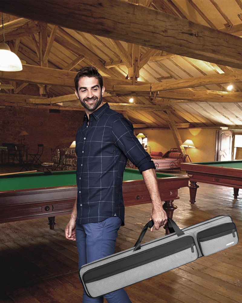 PEKREWS Pool Cue Case 4x5, Pool Stick Case with Multiple Pockets Holds 4 Butts 5 Shafts, Sturdy Pool Stick Bag with Adjustable Shoulder Straps, Billiard Cue Backpack Soft Padded for Women and Girls - Image 4