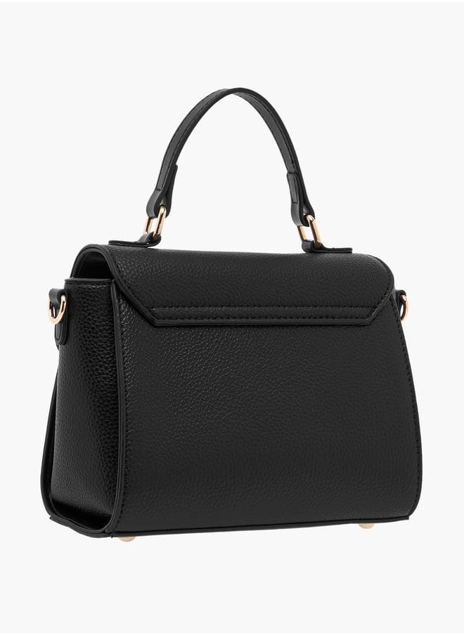 Flora Bella By Shoexpress - Women Monogram Print Satchel Bag with Grab Handle and Button Closure - Image 1