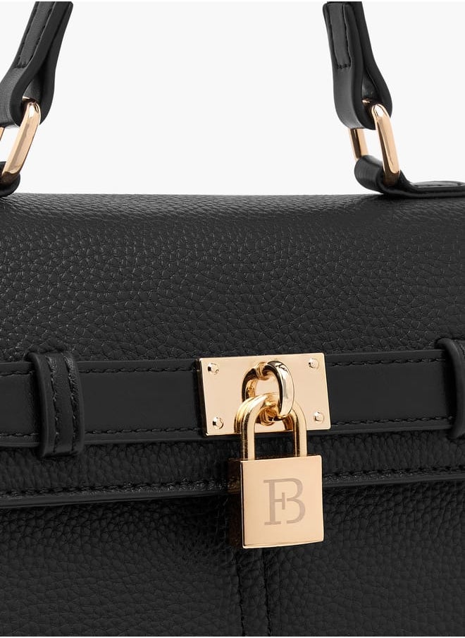 Flora Bella By Shoexpress - Women Monogram Print Satchel Bag with Grab Handle and Button Closure - Image 1