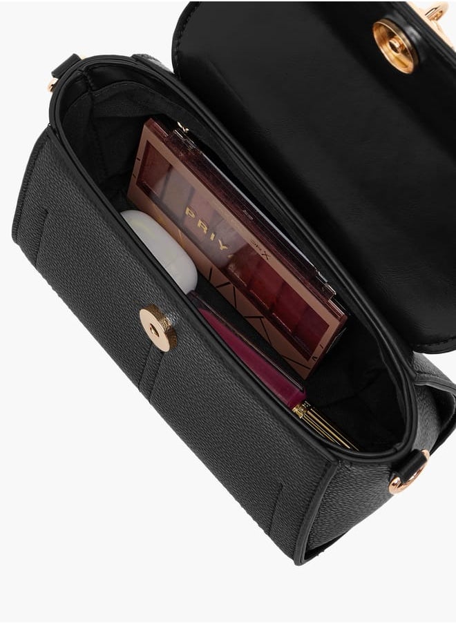 Flora Bella By Shoexpress - Women Monogram Print Satchel Bag with Grab Handle and Button Closure - Image 1