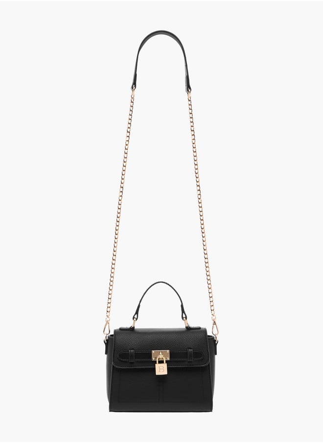 Flora Bella By Shoexpress - Women Monogram Print Satchel Bag with Grab Handle and Button Closure - Image 1