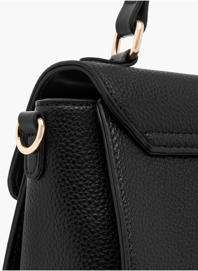 Flora Bella By Shoexpress - Women Monogram Print Satchel Bag with Grab Handle and Button Closure - Image 1