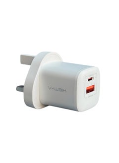 V-Walk 33W Gan Fast Charger + Type-C Cable included, Compact & Powerful, PD + QC 3.0 port, smart adaptive charging, ultra-compact design, and advanced safety features.  - Image 1