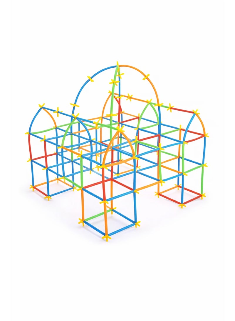 F.A.M.S 300-Piece Kids Straw Construction Building Set – 150 Straws & 150 Connectors, Creative STEM Toy for Learning, Engineering & Imaginative Play - Image 3