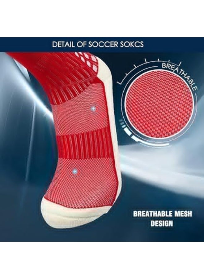 6 Pairs Men's Soccer Sock with Grip, Non Slip Sports Socks, Knee High Compression Base Football Basketball Socks - Image 5