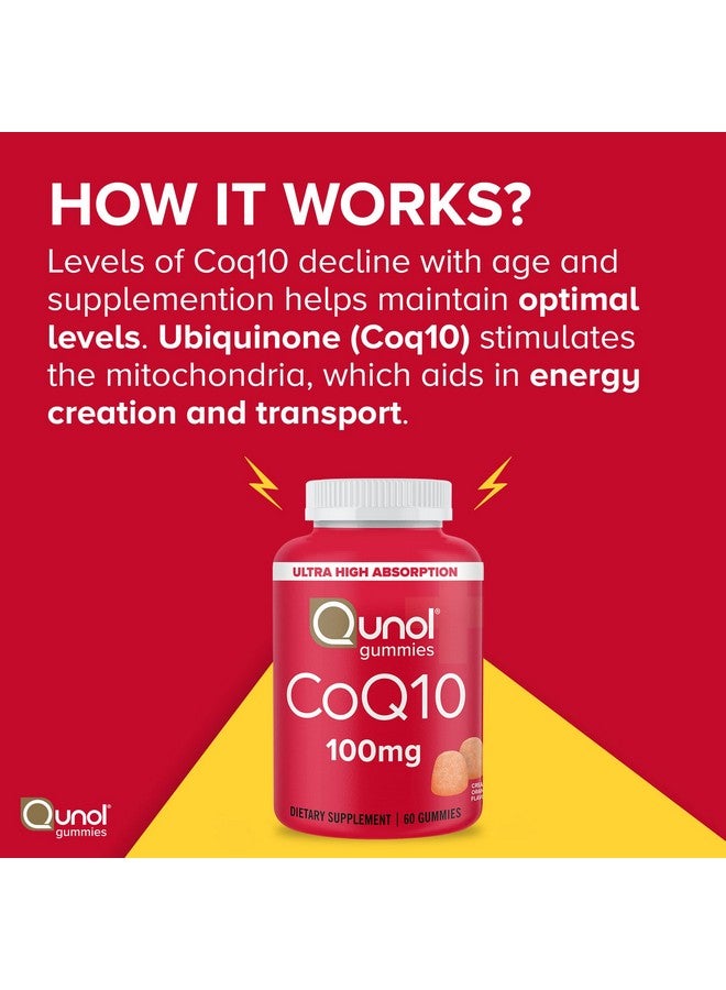Qunol جومي كيونول كوكيو 100 ملغ مكملات جومي لذيذة تساعد في دعم صحة القلب نباتية خالية من الغلوتين امتصاص فائق 2 شهر إمداد (60 حبة عبوة من 2)  - Image 3