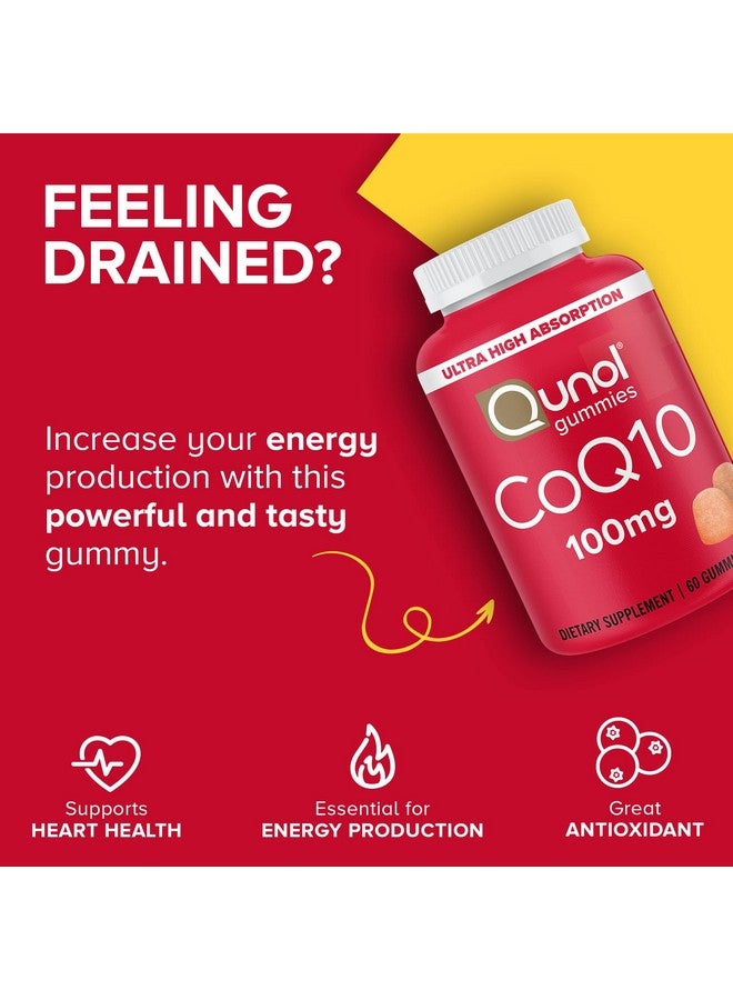 Qunol جومي كيونول كوكيو 100 ملغ مكملات جومي لذيذة تساعد في دعم صحة القلب نباتية خالية من الغلوتين امتصاص فائق 2 شهر إمداد (60 حبة عبوة من 2)  - Image 2