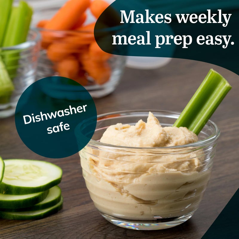 Libbey Small Glass Prep Bowl 8 Count (Pack of 1), Glass Containers with Lids Keep Leftovers Fresh, Durable Dishwasher Safe Glass Meal Prep Bowls, Glass Bowls Set for Meal Prepping, Snacks - Image 4