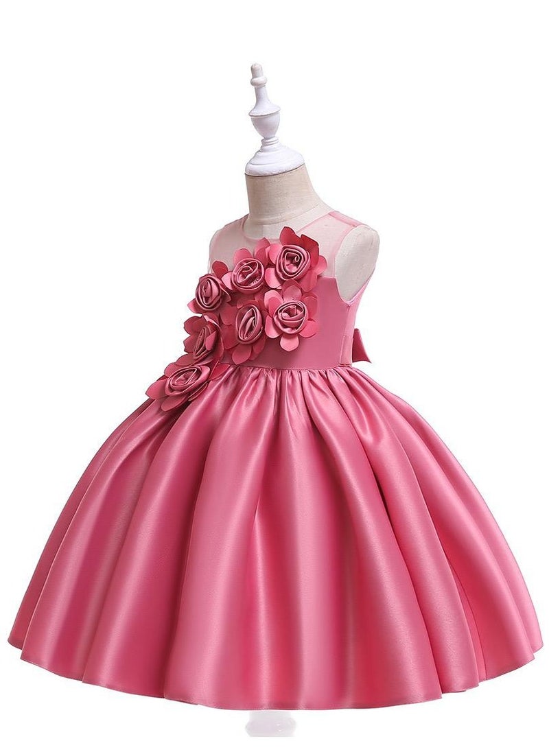 Best Gift Fashion - Floral Midi Party Dress for Girls Pink Color - Image 1