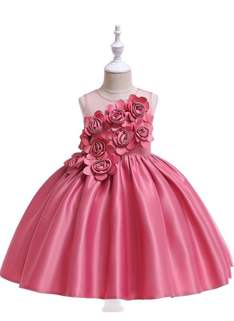 Best Gift Fashion - Floral Midi Party Dress for Girls Pink Color - Image 1