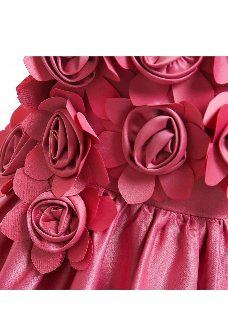 Best Gift Fashion - Floral Midi Party Dress for Girls Pink Color - Image 1